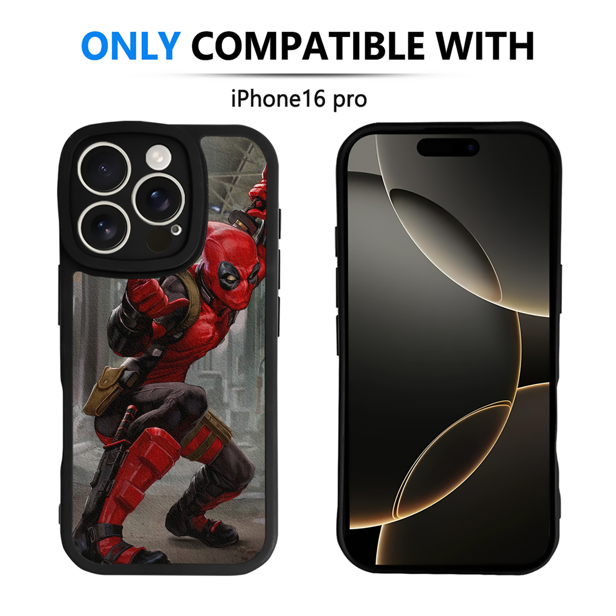 （画像用） Deadpool デッドプール 【iPhone 16シリーズ対応】シリコンスマホケース（レザー調） 材質：シリコン